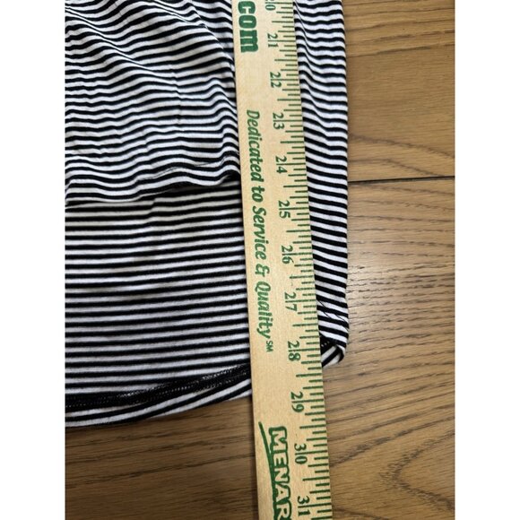 a.n.a A New Approach‎ Black & White Striped Long Sleeve Shirt Women Size Medium - Picture 4 of 9